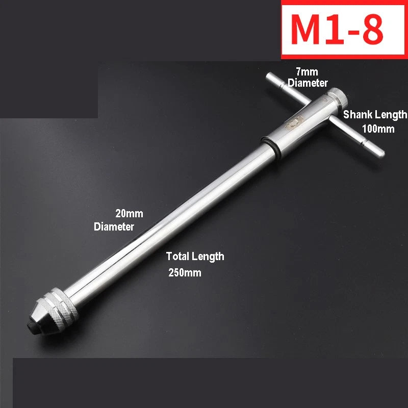 Ratchet Tap Wrench, Holder For Use With Hand Taps/Sets M1 - M8 & M5 - M12 Metric