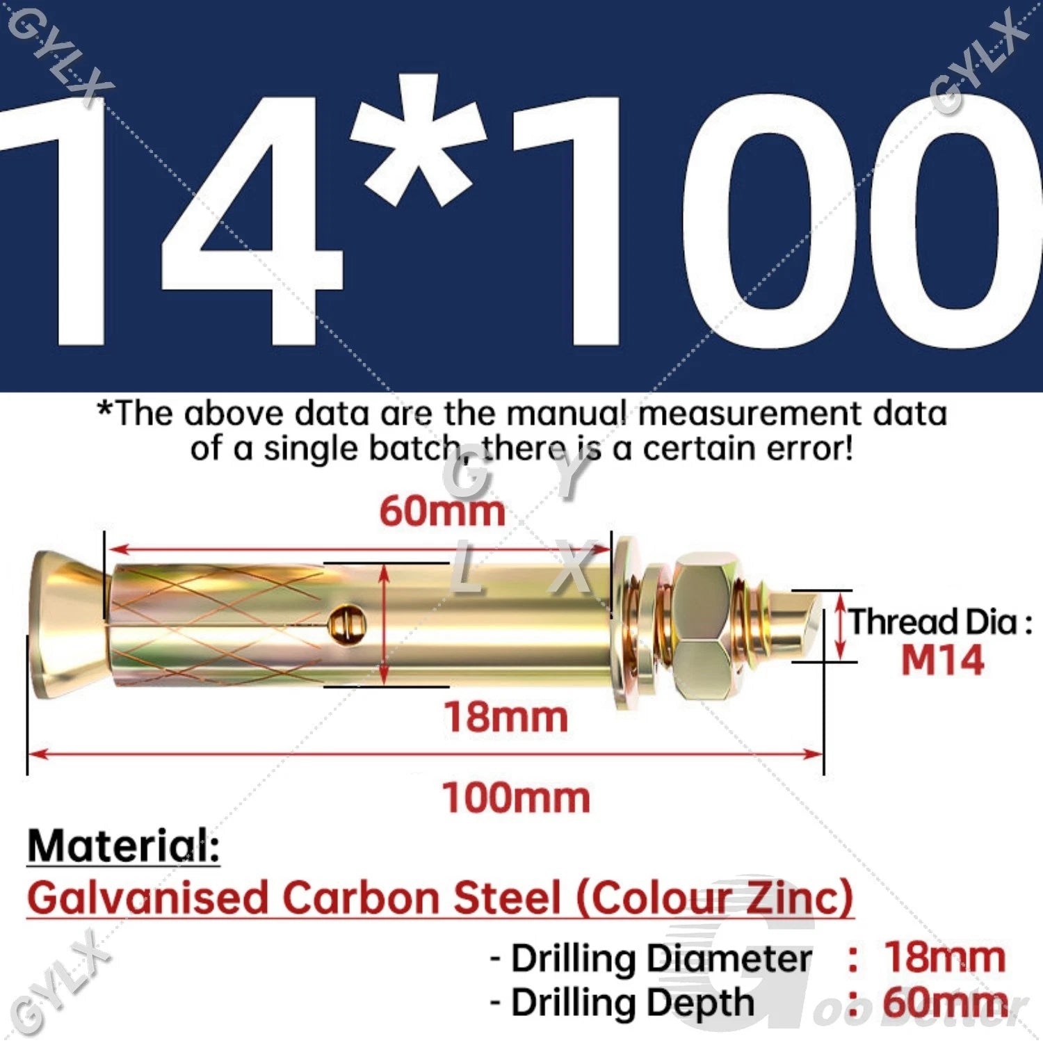 Concrete Expansion Bolts Wall Anchor Screws — M6 to M20 | Stainless Steel & Zinc Plated