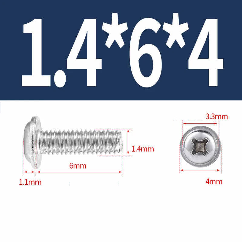 Phillips Flanged Pan Head Machine Screws M1.4 to M4 Multiple Lengths