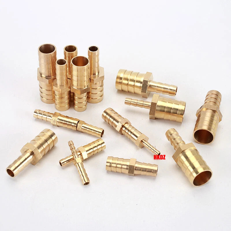 Brass Barbed Hosetail Straight Connector — Air Water Fuel Gas Hose Joiner