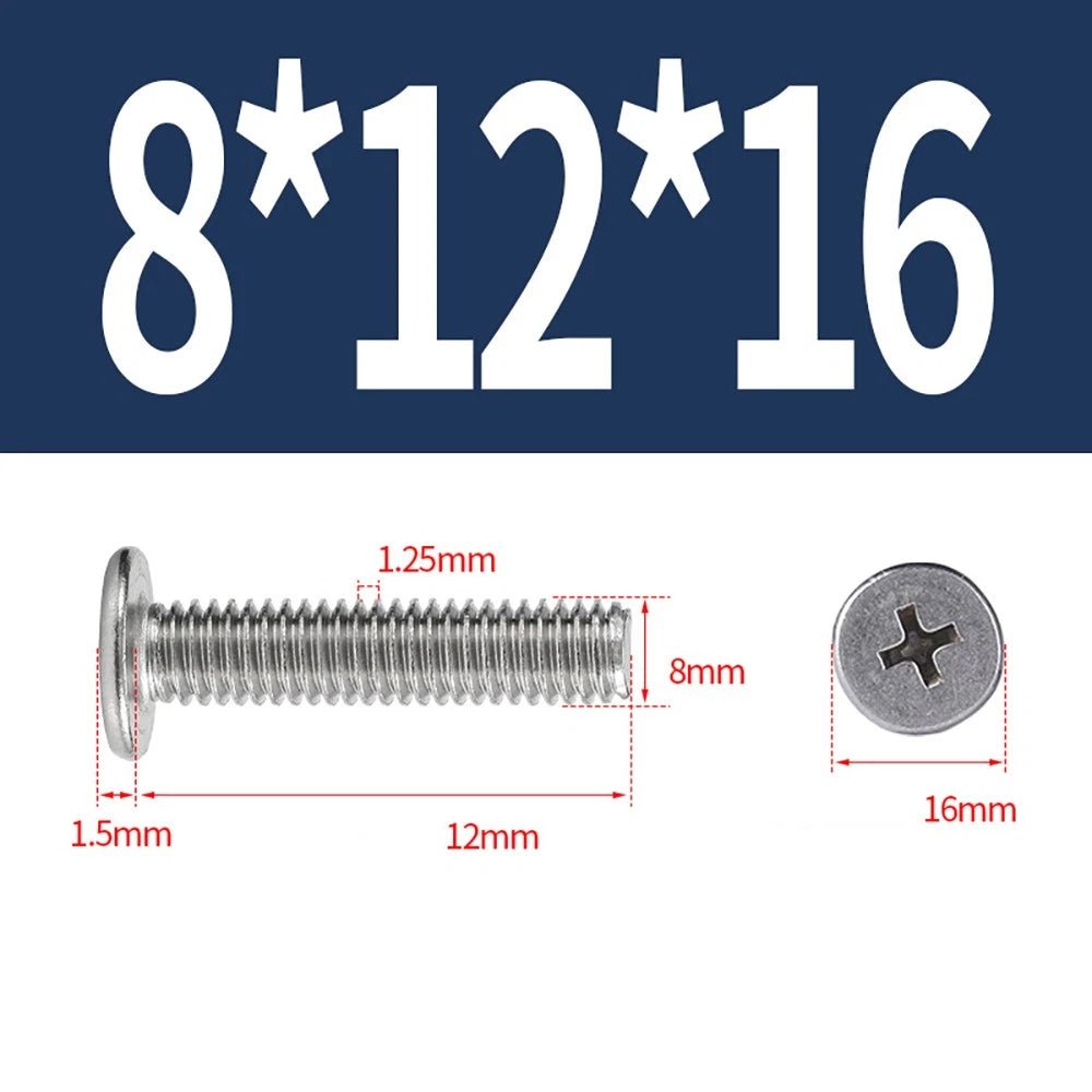 M8 White Phillips Countersunk Screws A2 Stainless Steel | 16mm Head - HomeDIYer