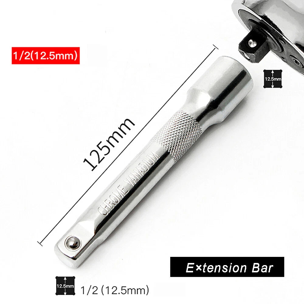 1/4" 3/8" 1/2" Ratchet Wrench Socket Adaptor - Extension Bar 52/76/101/150/250mm