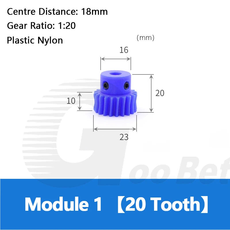 Module 1 Steel Worm Shaft Plastic Worm Gear Wheel 15 - 80 Tooth Nylon Precision