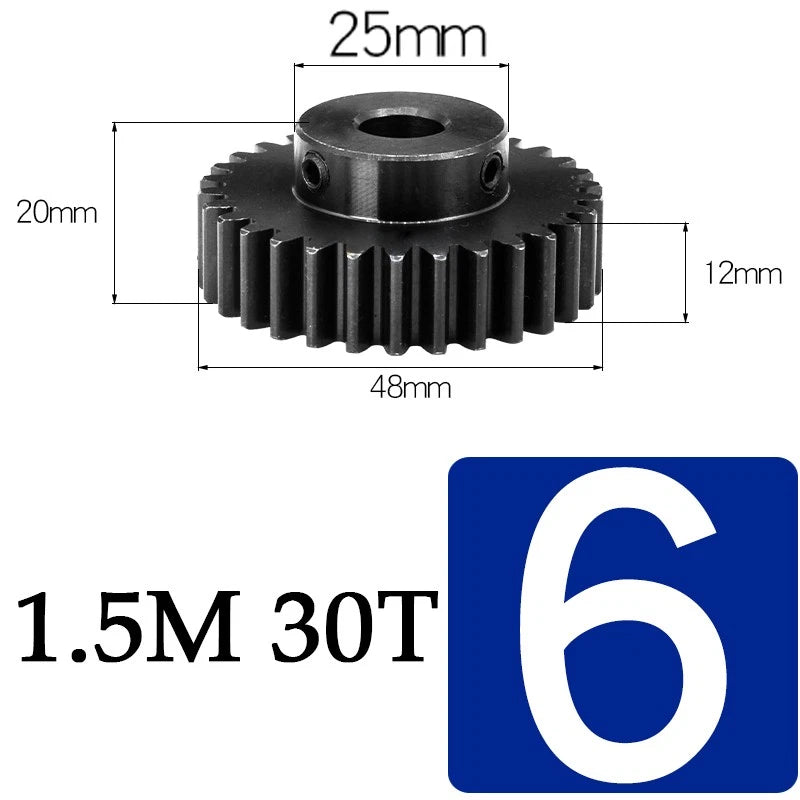 Spur Gears 1.5 Mod Transmission Gear With Step 45#Steel Pinion Motor Gear 30/80T