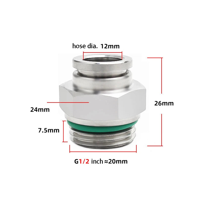 304 Stainless Steel Compression Fitting Female Straight Coupling Connector
