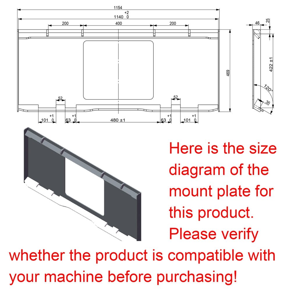 72" Skid Steer Hydraulic Heavy Duty Brush Mower Cutter Attachments, Fits Universal Skid Steer Quick Attach - HomeDIYer