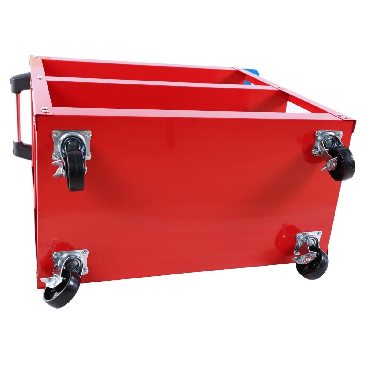 Tool Cart on Wheels, 3 Tier Rolling Mechanic Tool Cart, Heavy Duty Steel Utility Cart w/Lockable Wheels, 450 LBS Capacity Industrial Service Cart for Garage, Warehouse, Workshop (Bright Red) - HomeDIYer