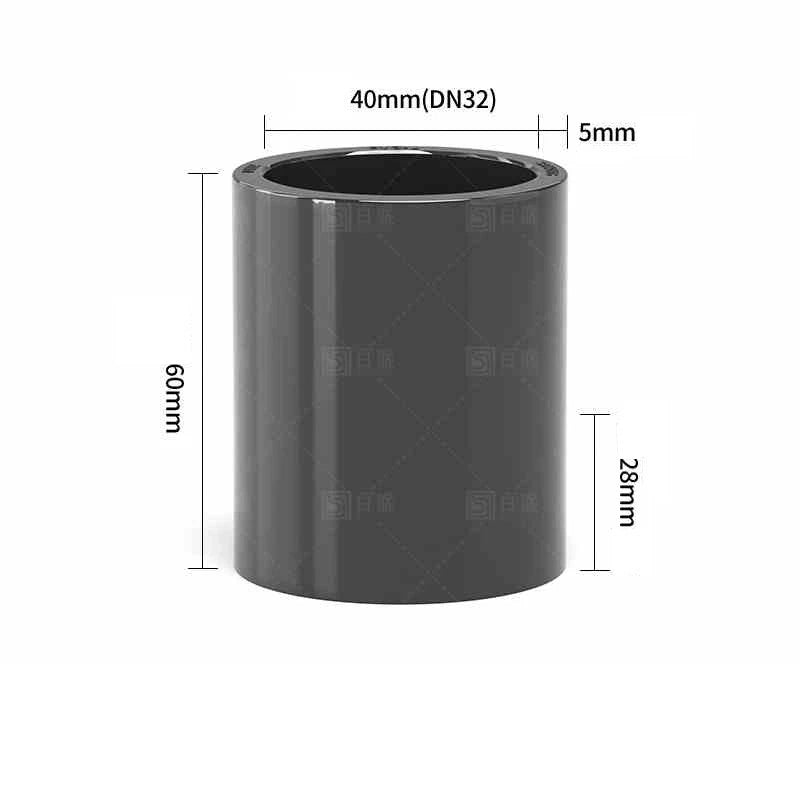 PVC Straight Pipe Coupling Socket Fitting 20–110mm Grey