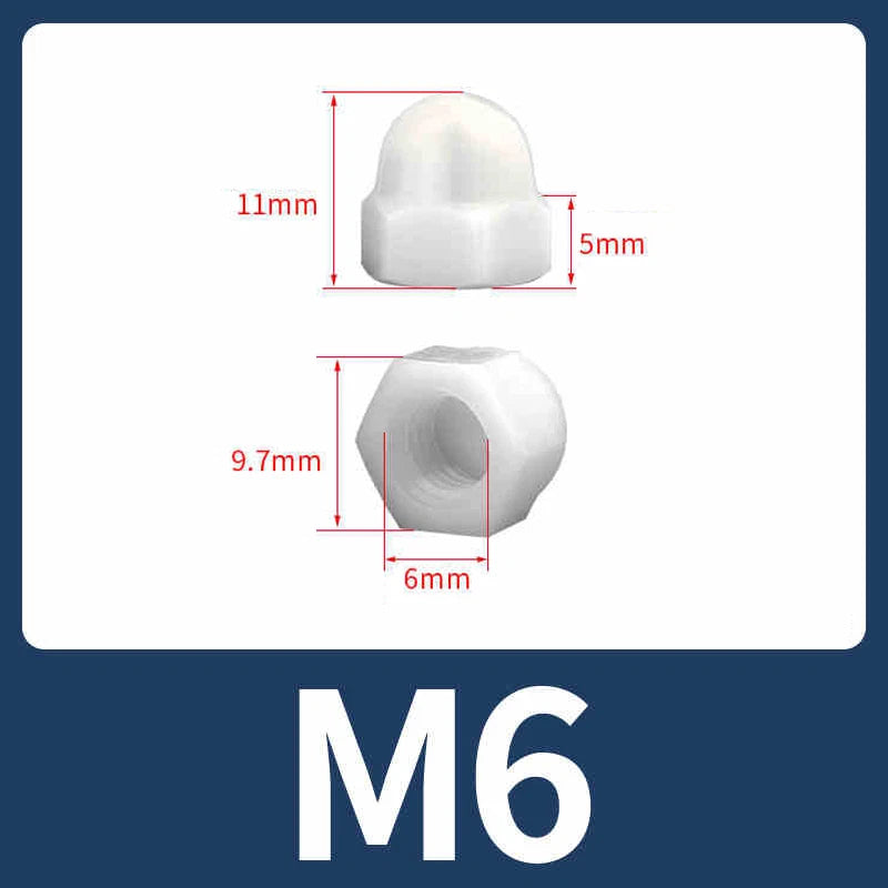 Nylon Plastic Screw Caps-Hex Nut Cover Protective Cap Set for Bolts Black/White