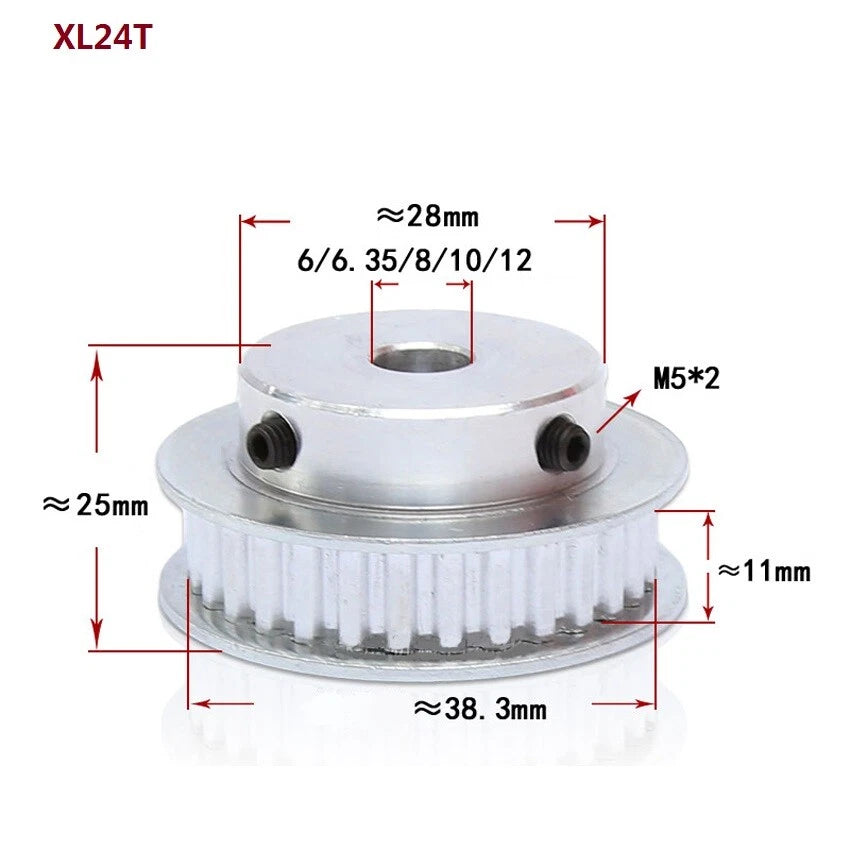 XL10-100T Timing Belt Pulley Pitch 5.08mm Synchronous Wheel Tooth Width 11mm