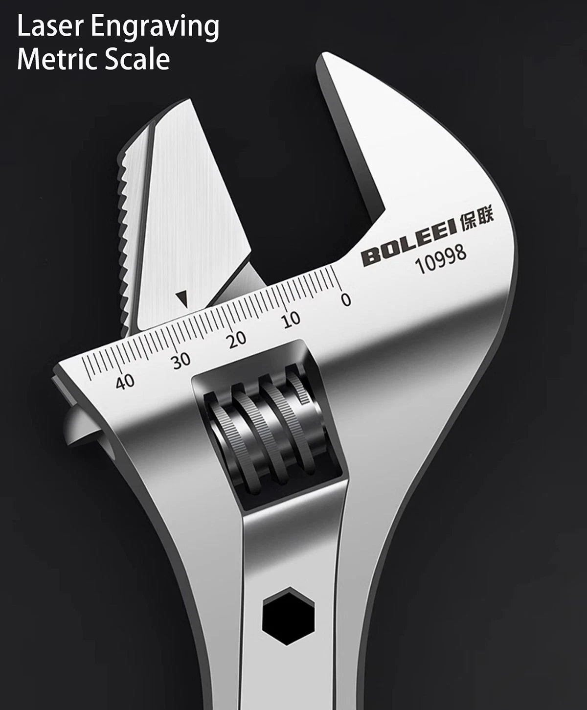 Multi-function Adjustable Spanner Wrench 8" 10" 12" Metric Scale Non-slip Handle