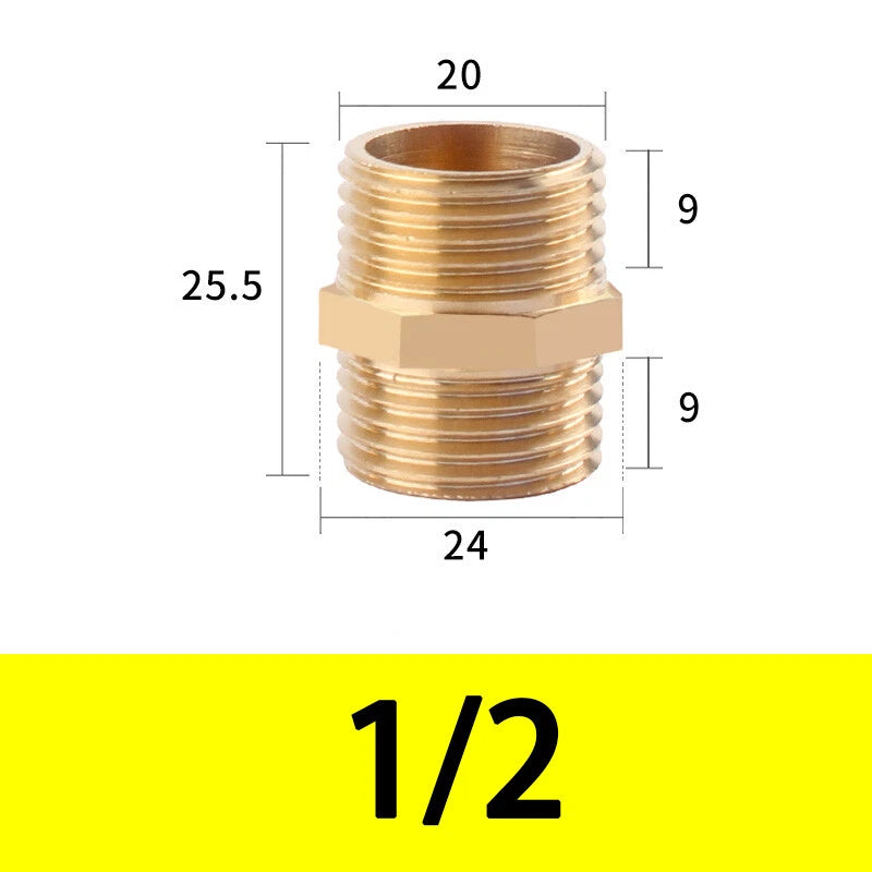 Male to Male Brass Nipple Adapter — Equal & Reducer Sizes 1/8" to 1"