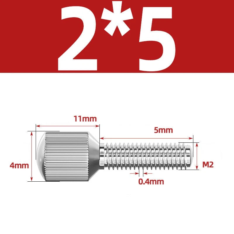 Knurled Thumb Screws – 304 Stainless Steel Small Head Thumbscrew Bolts M2–M8