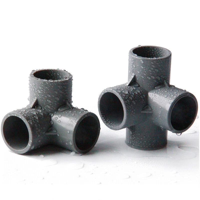 PVC 3 4 5 6-Way Elbow Connector Coupling Pipe Fittings Dia 20 25 32 40 50mm Grey