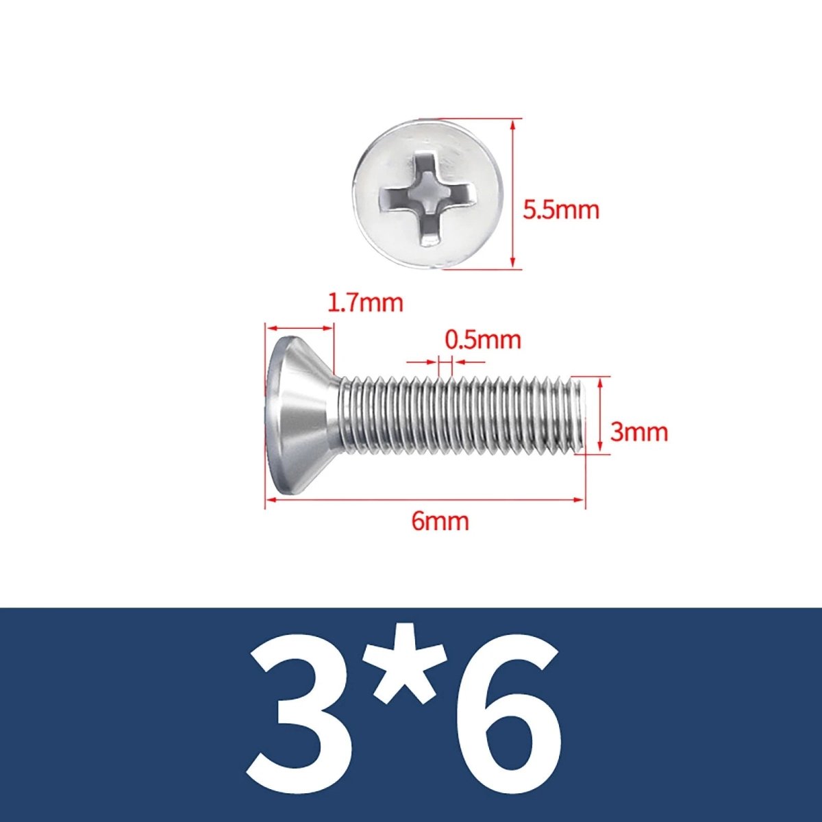 M3–M10 Phillips Countersunk Machine Screws – A2 Stainless Steel, Flat Head, Fully Threaded (3–100mm Overall Length) - HomeDIYer
