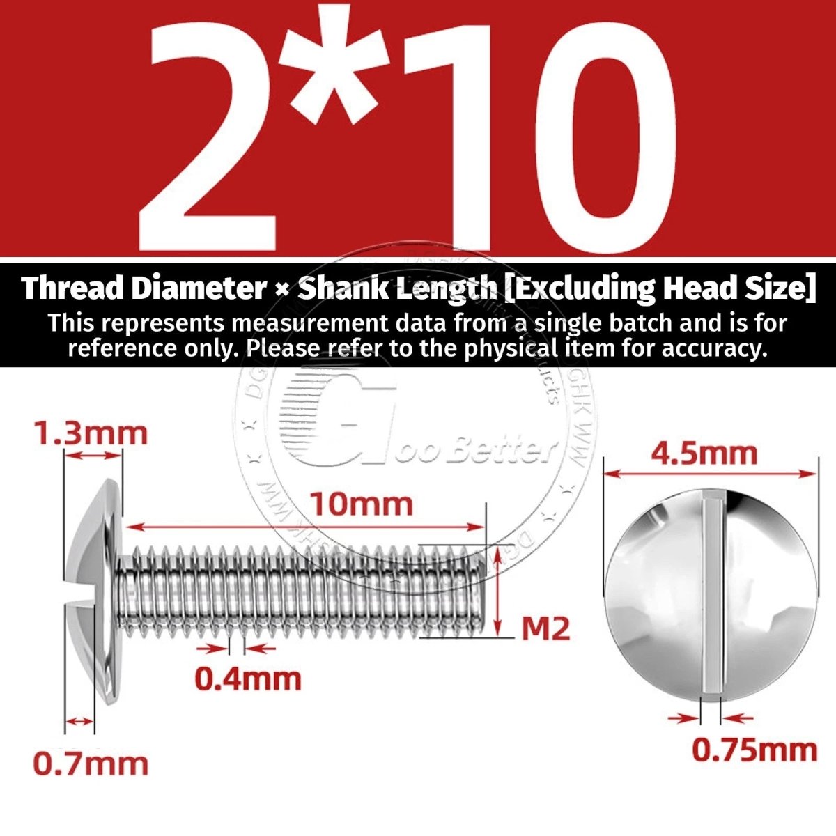 A2 Stainless Steel Mushroom Head Slotted Machine Screws — M2 to M8, Multiple Lengths - HomeDIYer