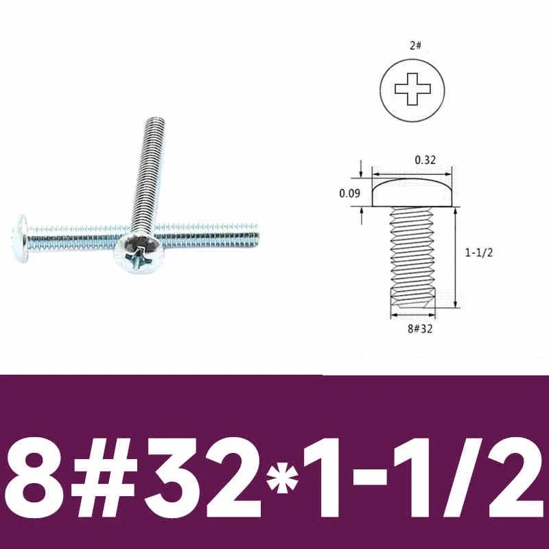 8 - 32 UNC Phillips Pan Head Machine Screws | Multi - Finish Zinc & Nickel Plated - HomeDIYer