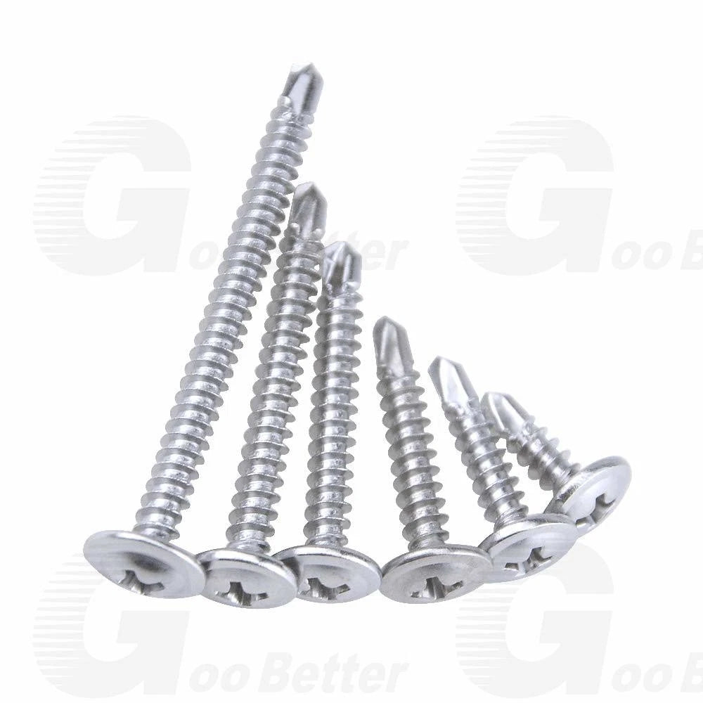 #8 Stainless Steel Wafer Head Sheet Metal Screws Assortment Kit (190pcs)