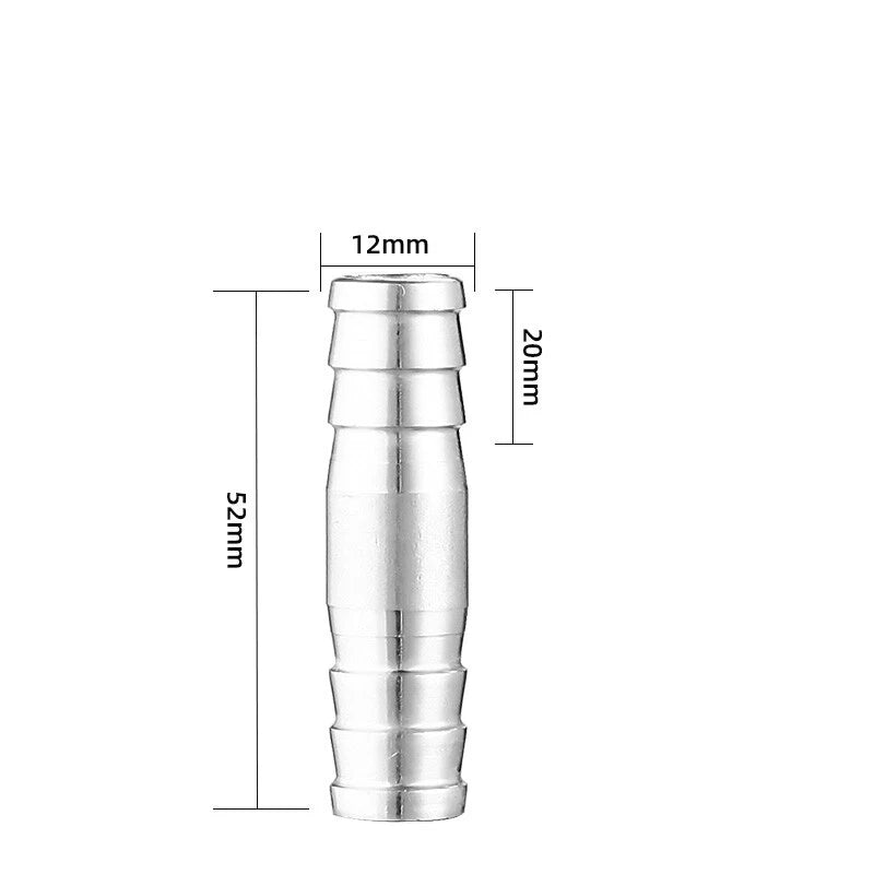 A2 Stainless Steel Straight Hose Joiner Barbed Connector — Sizes 6mm–41mm