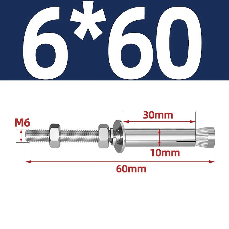 M6-M20 Stainless Steel Concrete Expansion Anchor Bolts – Extra Long