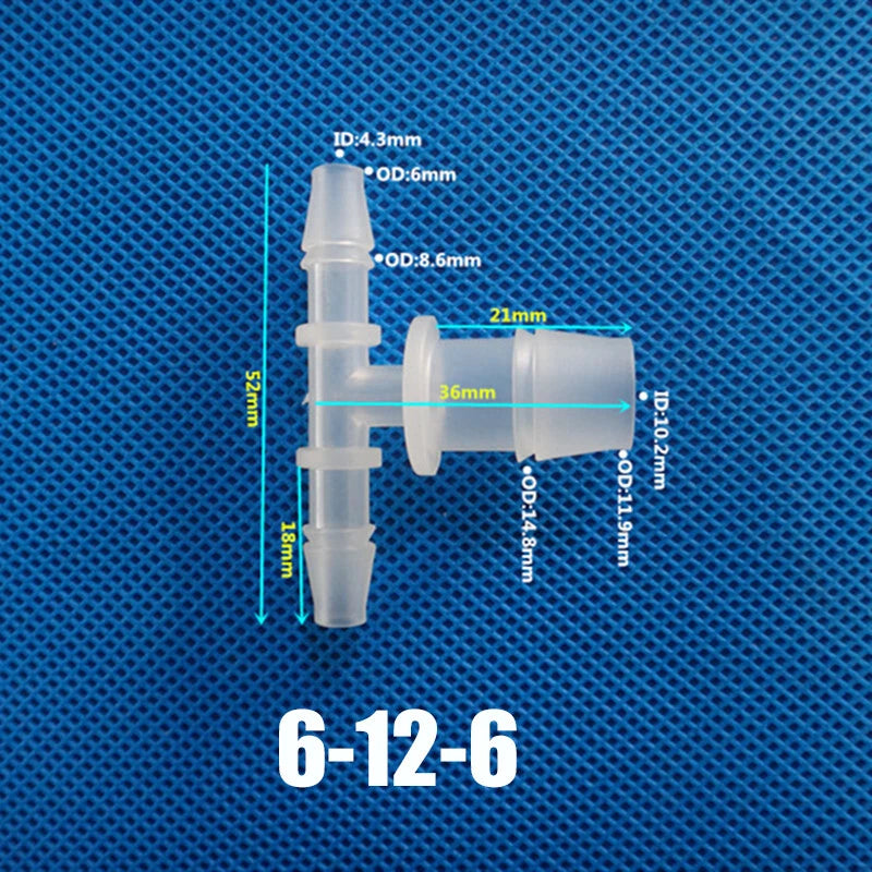 Plastic Tee Reducer Connector Barbed Pipe Hose Joiner Tube 3 Way Air Fuel Water
