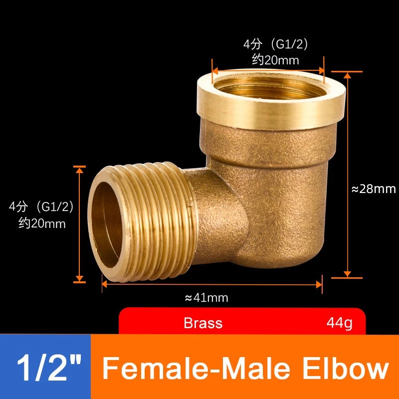 Brass Threaded Pipe Fittings 1/2" & 3/4" — Tee, Elbow, Joint, Cross, Cap & More