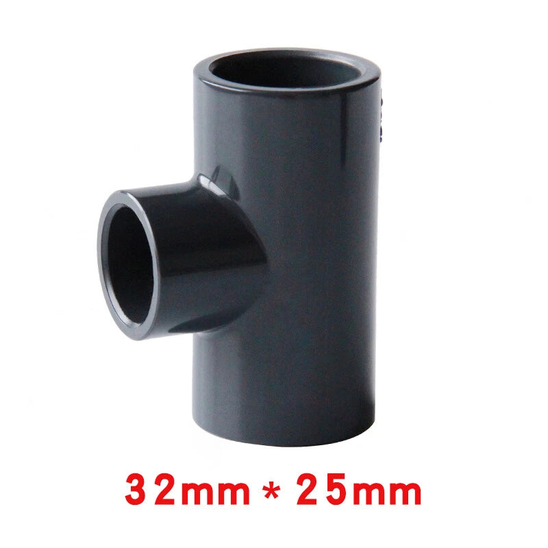 PVC Reducing Tee Pipe & Fittings Solvent Weld Pressure Adapter Connector Black
