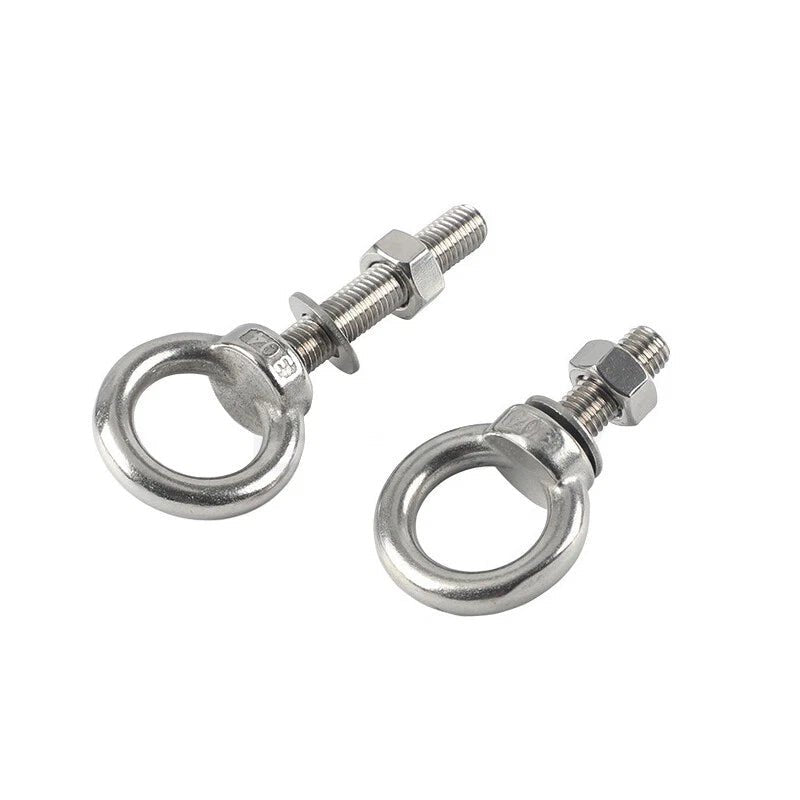Stainless Steel Eye Bolts with Nuts & Washers — A2 304 Longshank Metric M3–M20 - HomeDIYer