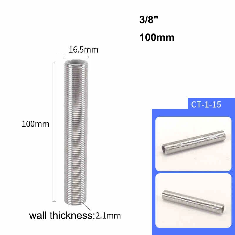 Male Thread Stud Rod A2 Stainless Steel Connector Pipe Fitting — 1/4" to 2"