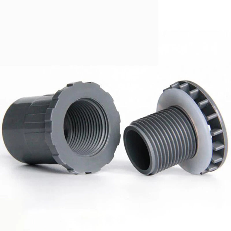 PVC Pipe Fittings Tank Stright Elbow Water Drainage For Aquarium White Blue Grey