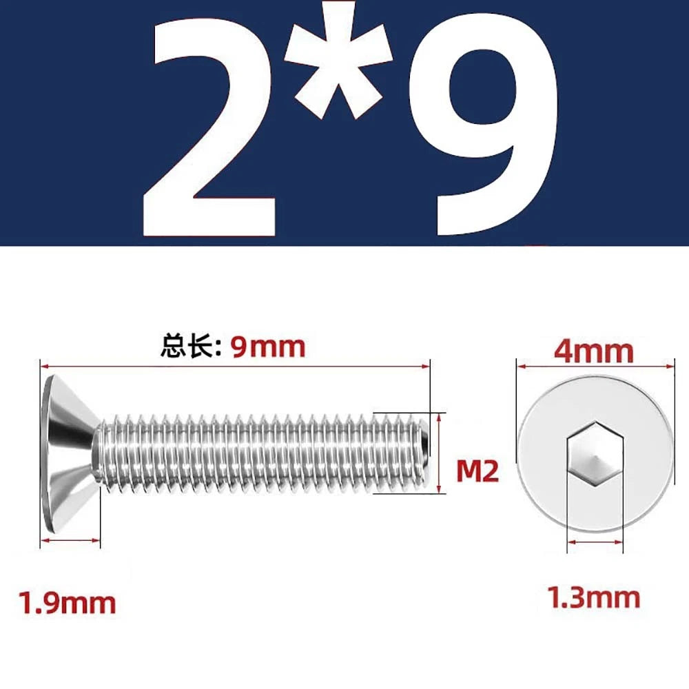 Countersunk Hex Socket Screws – A2 Stainless Steel, M2 to M16, DIN 7991, Fully Threaded