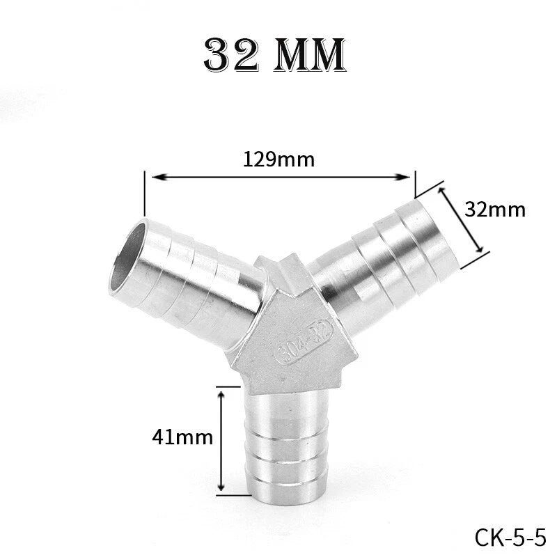 Y Piece Hose Joiner – Stainless Steel Barbed Connector for Air, Fuel & Water Lines