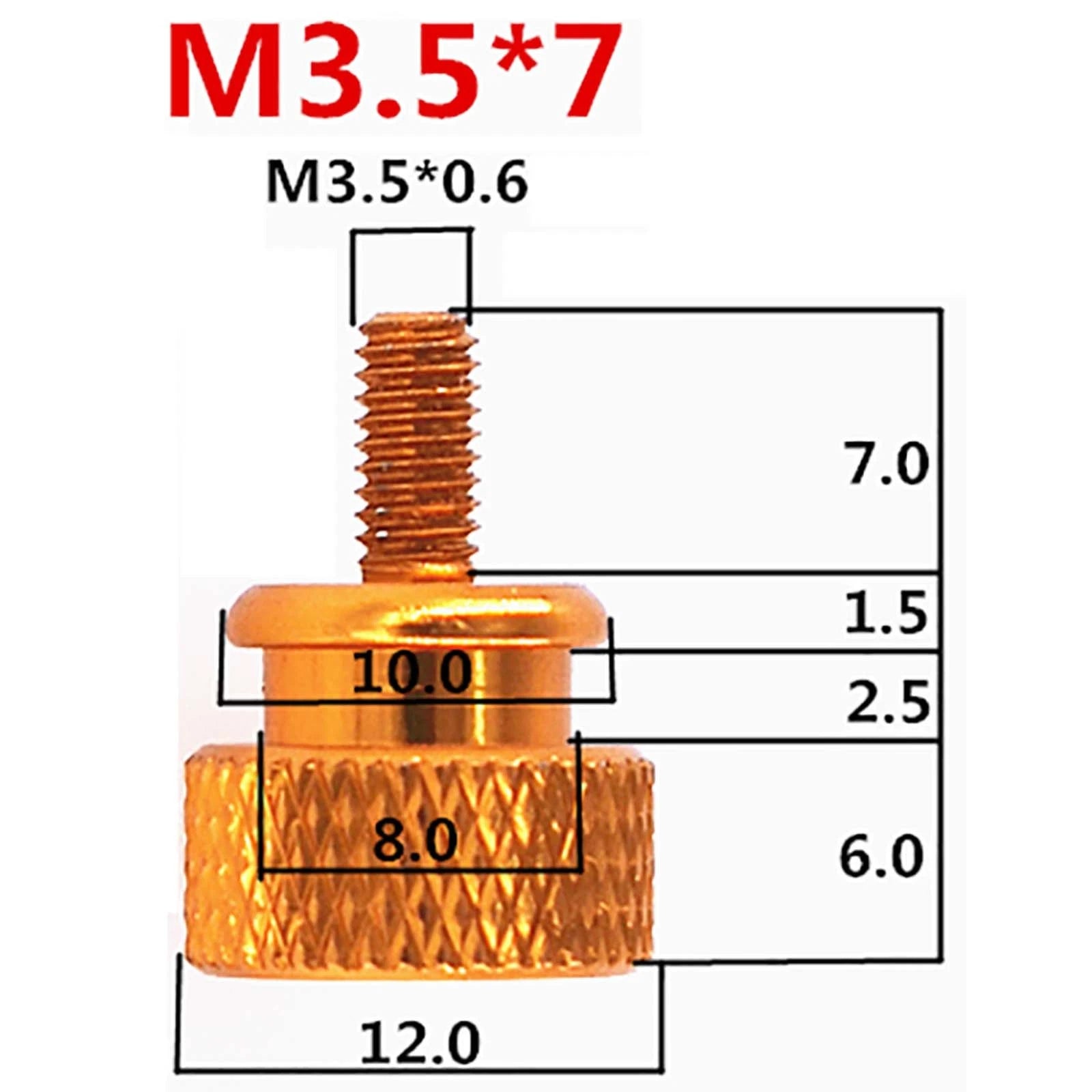 Thumb Knurled Screws – M3 & M3.5 Anodized Aluminum, 10 Colors