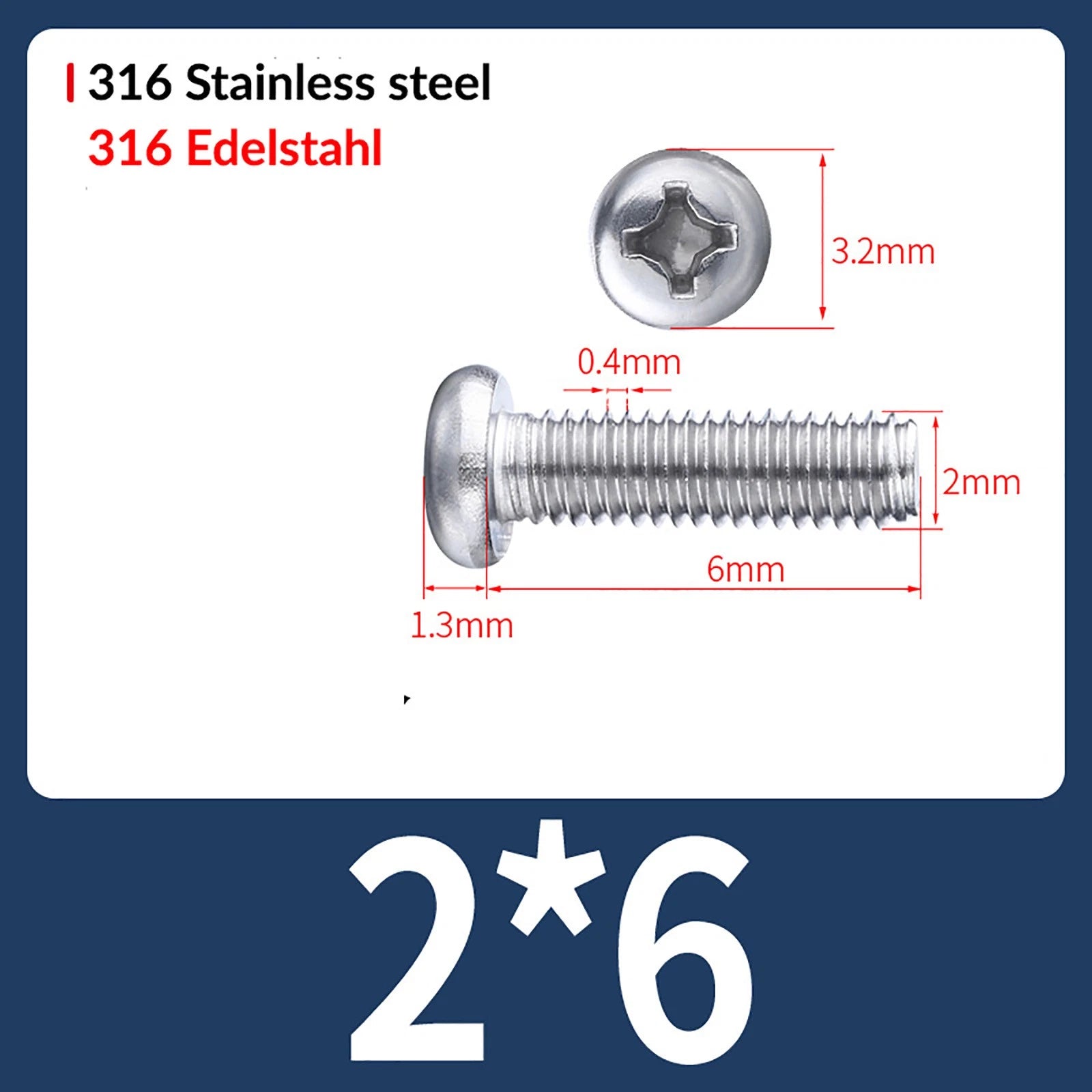 M2 M3 M4 M5 M6 M8 A4 Stainless Steel Phillips Pan Head Machine Screws – DIN 7985, Fully Threaded (4–80mm)