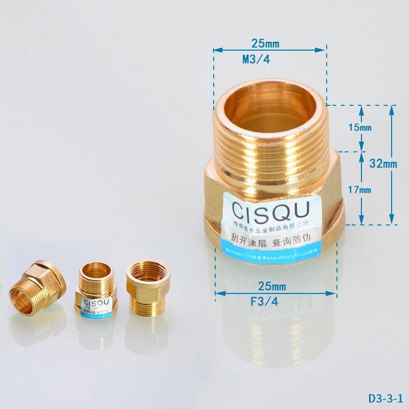 3/4" BSP Brass Pipe Fittings – Straight, Elbow, Tee, Union & Reducer Connectors
