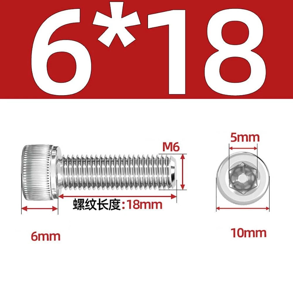 Socket Head Cap Screws – A2 Stainless Steel, M6 to M24, Hex Drive (DIN 912)