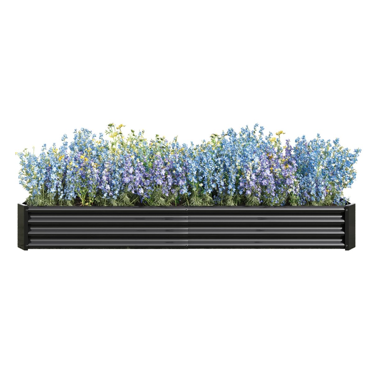 Raised Garden Bed Kit - Metal Raised Bed Garden Flower Planters, Vegetables Herb Black Green Silver - HomeDIYer