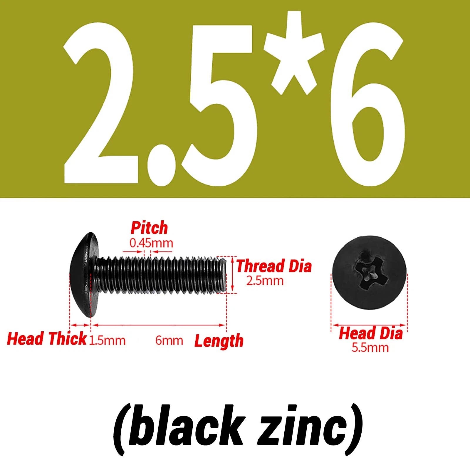 M2–M6 Pan Head Self‑Tapping Sheet Metal Screws – Black Oxide Carbon Steel