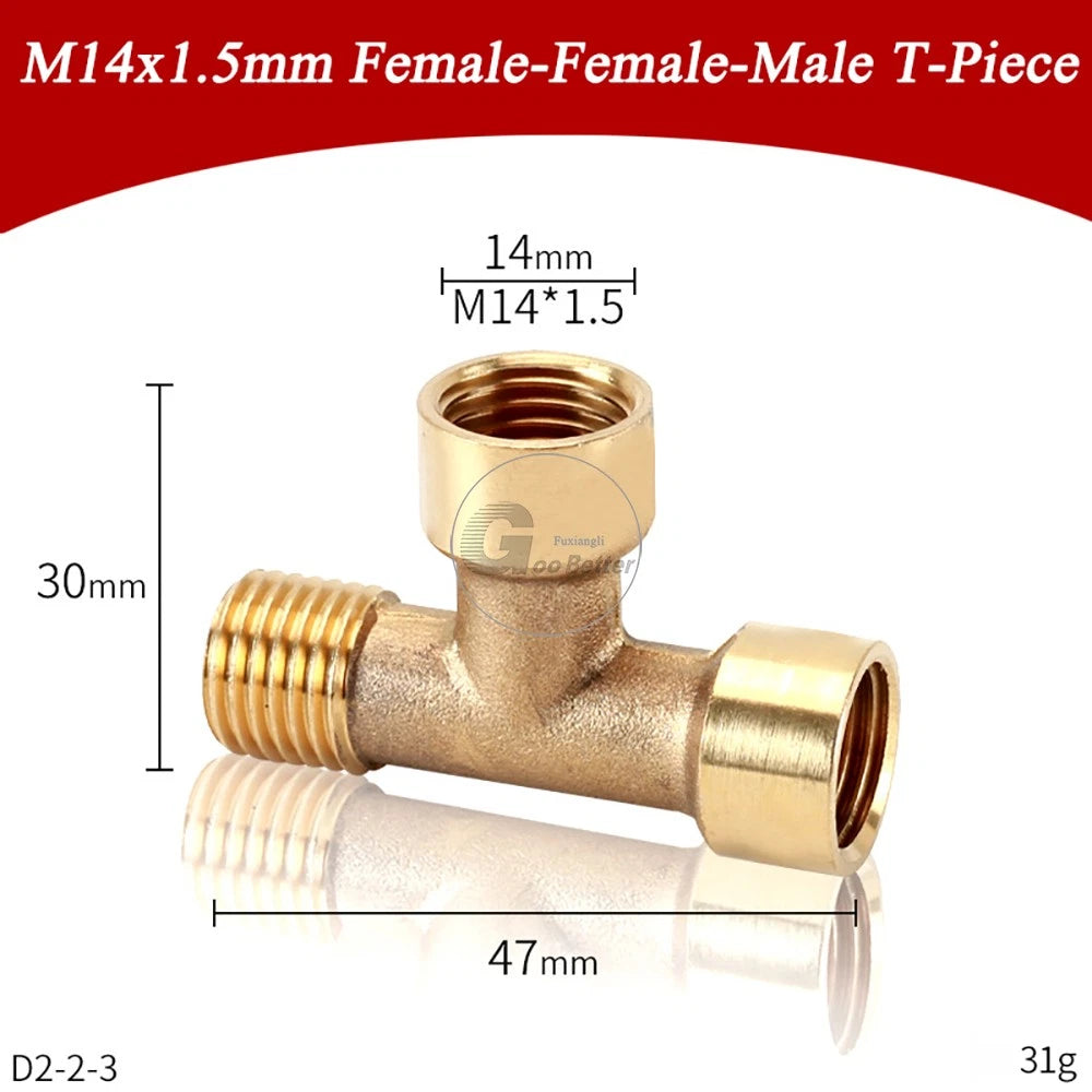 M14x1.5mm M22x1.5mm Brass Fittings — Elbow, Tee, Cross, Y-Piece & Adapter Sprayer Joints