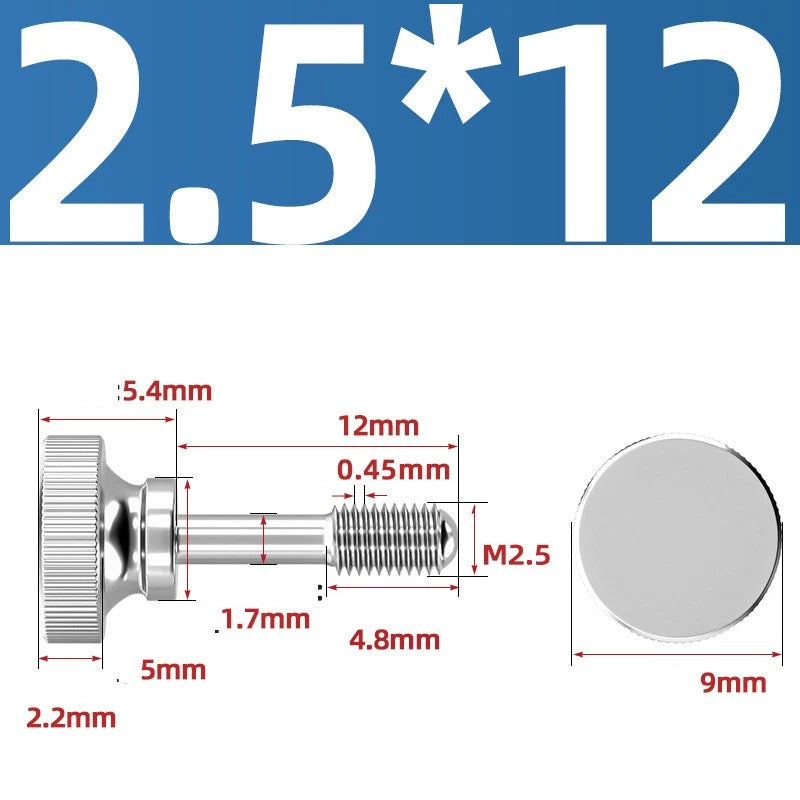 Knurled Thumb Screws Stainless Steel — M2 M2.5 M3 M4 M5 M6 M8 M10 Hand Knob Bolts