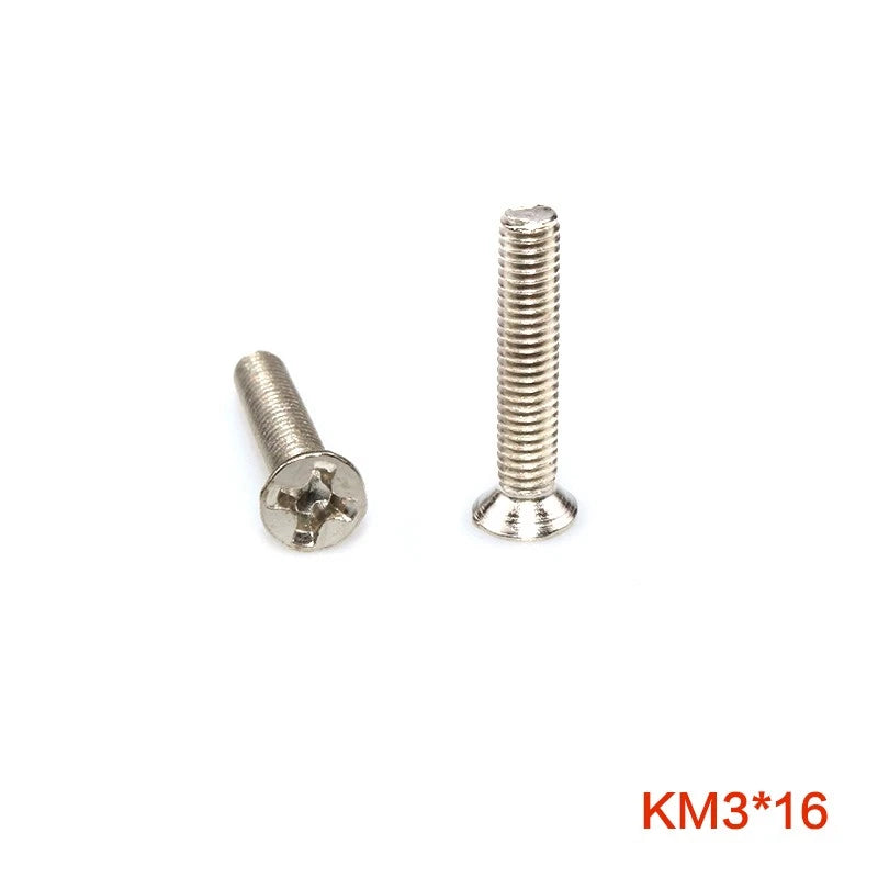M3 Countersunk Phillips Machine Screws – Nickel Plated Carbon Steel, Fully Threaded (5–30mm)