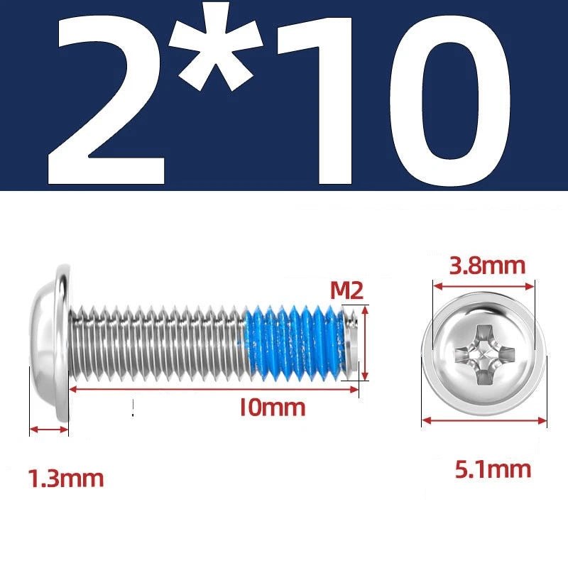A2 Stainless Steel Phillips Flanged Button Head Machine Screws — M2 to M6, Built - In Washer Face - HomeDIYer