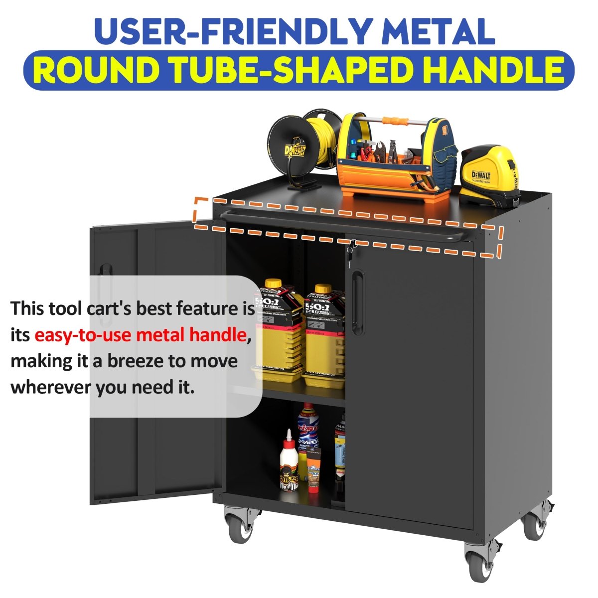 Heavy - Duty Metal Garage Storage Cabinet with Wheels - Sturdy and Durable Tool Storage Cabinet for Garage, Office, and Home Organizer Solutions - HomeDIYer