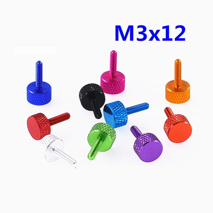 M3*5/6/8/12/20/25/35/40/50mm Aluminum Alloy Bolts Knurled Flat Head Thumb Screws