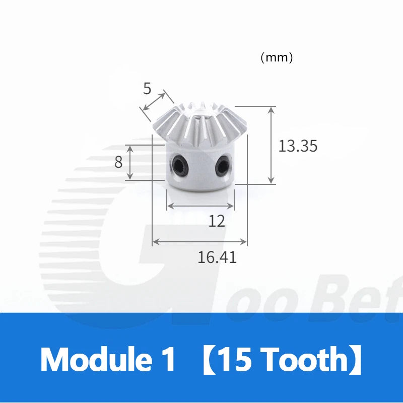 Bevel Gear Set Module 1 Aluminium 1:1 Pairing 15 - 30 Tooth Miter Gear Precision
