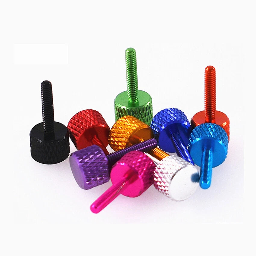 M2.5 Knurled Thumb Screws – Aluminium Colourful Hand Grip Bolts for PC & DIY