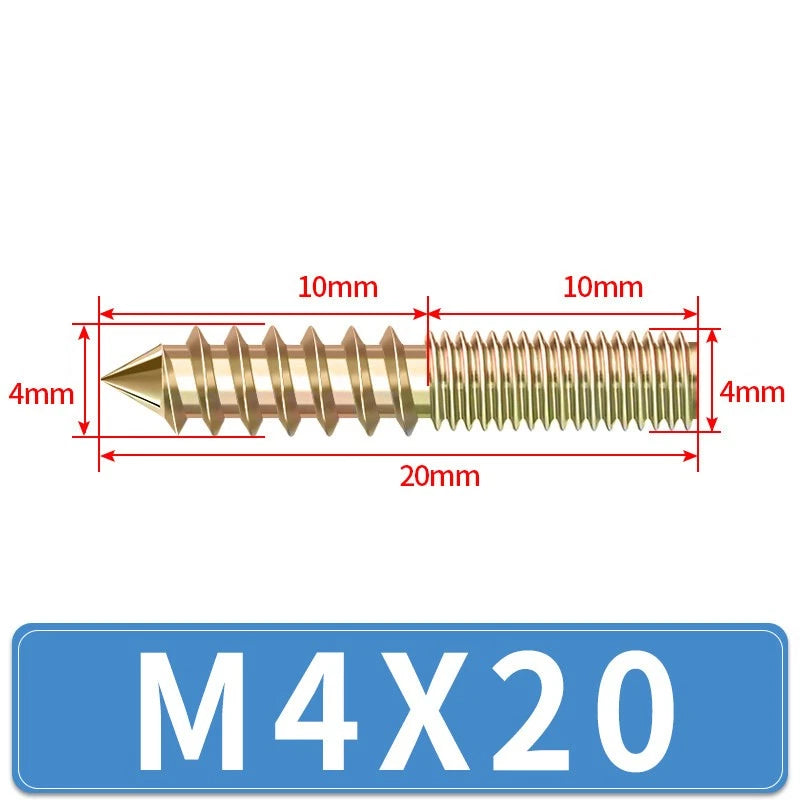 M4 M5 M6 M8 M10 M12 WOOD TO METAL DOWELS DOUBLE ENDED THREADED FURNITURE SCREWS