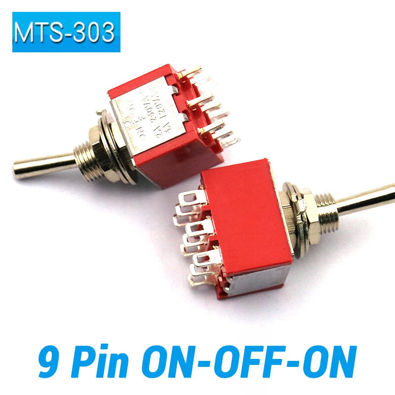 Mini Toggle Switch ON-ON ON-OFF-ON ON-NC Solder Lug 3 6 9 12 Pin | Self-Locking & Momentary
