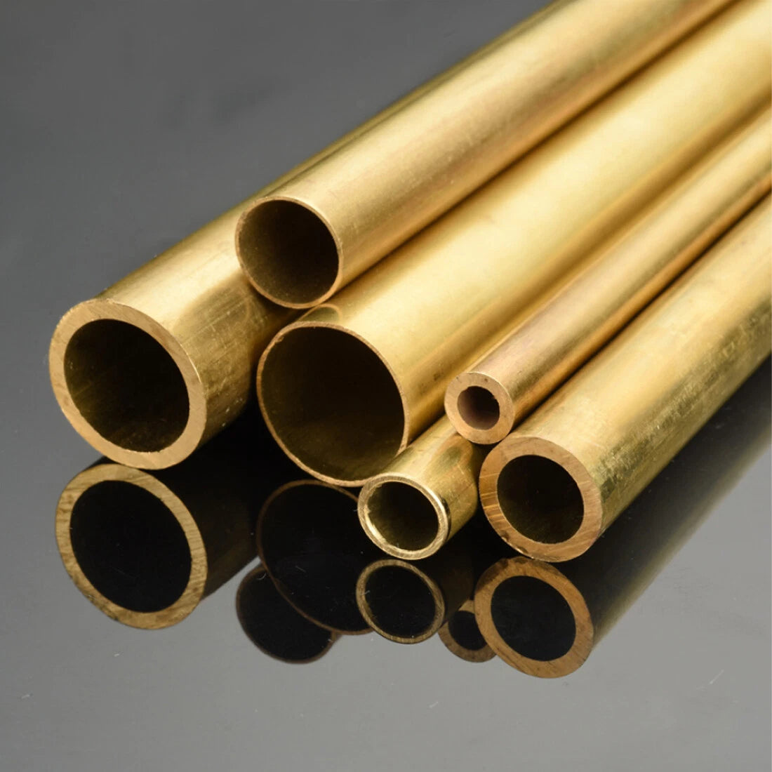 H65 Brass Round Tube — OD 0.5–40mm, Length 300mm (≈11.8"), DIY & Model Making