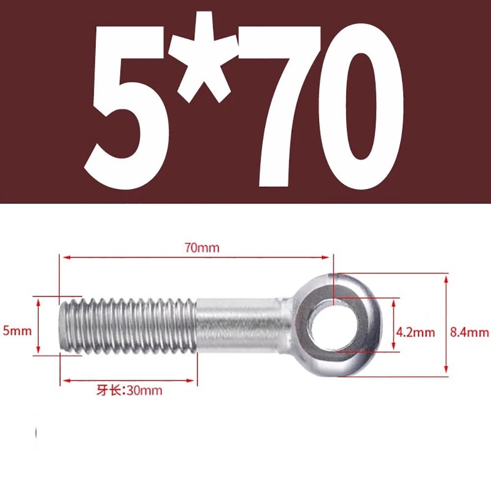 M5 - M24 A2 304 Stainless Steel Partially Threaded Forged Eye Bolts with Rings for Wire Rope & Hanging - HomeDIYer